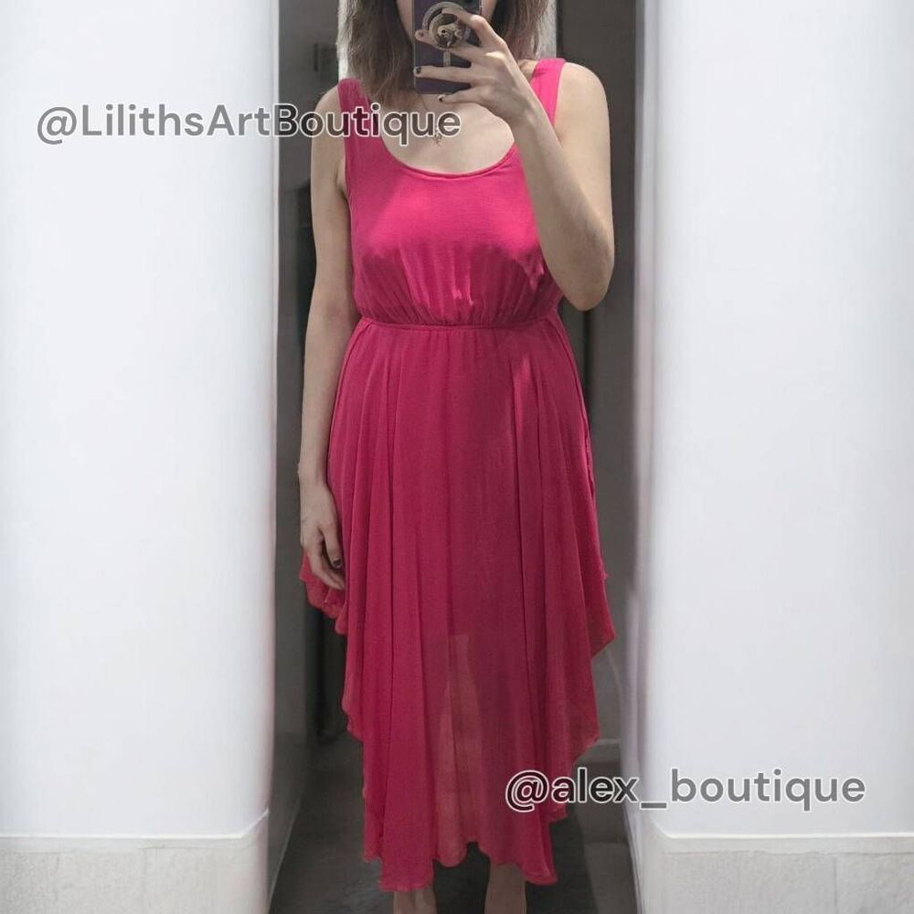 Renn Sheer Ruffle Midi Dress(C040)-Size M for Women